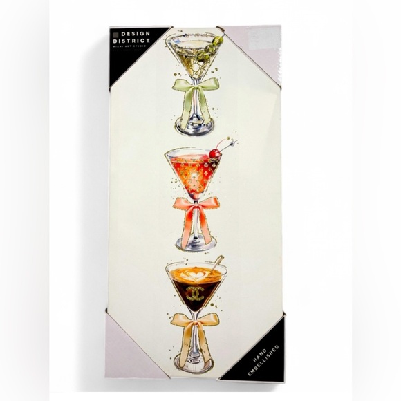 DESIGN DISTRICT MARTINI GLASS WALL ART - Picture 1 of 4